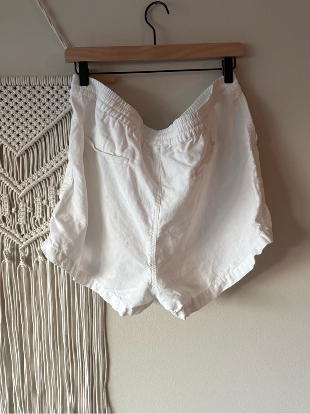 J. Crew White Linen-Blend Drawstring Shorts - Picture 4 of 4